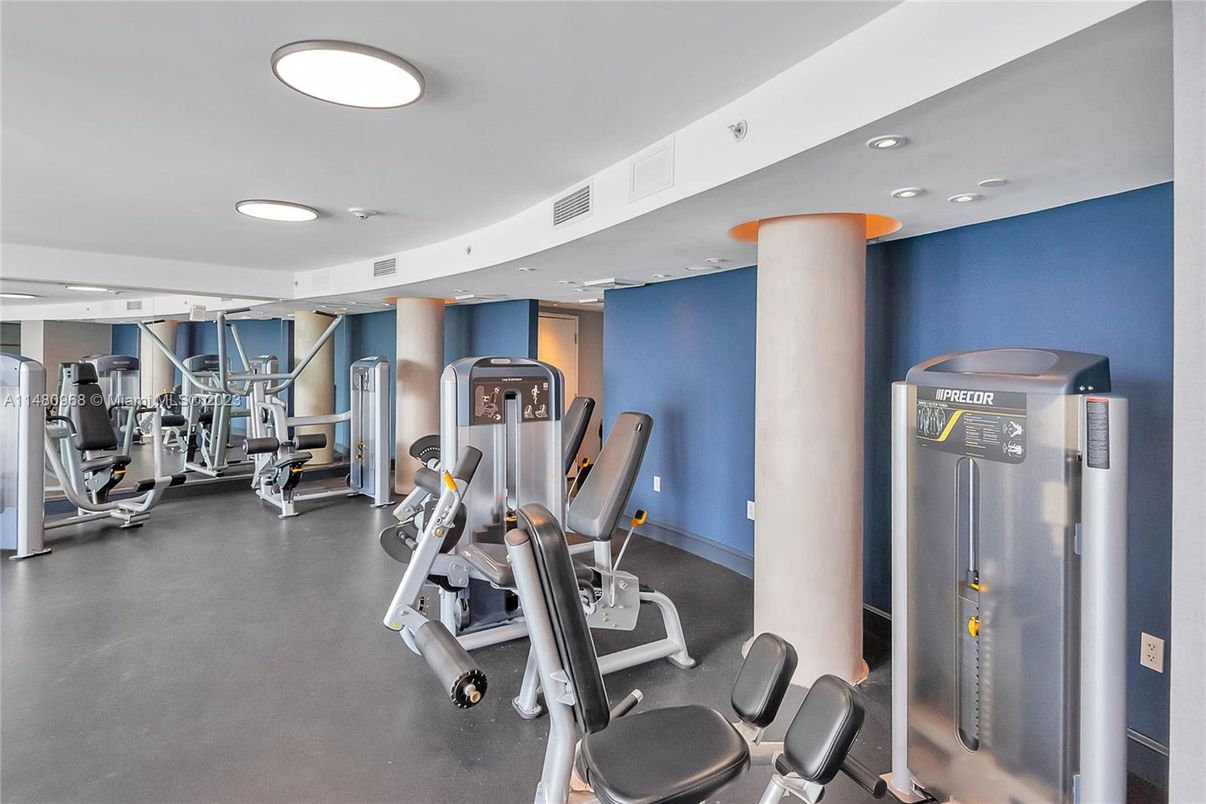 Fitness Equipment, Gym, Interior, Recessed Lighting