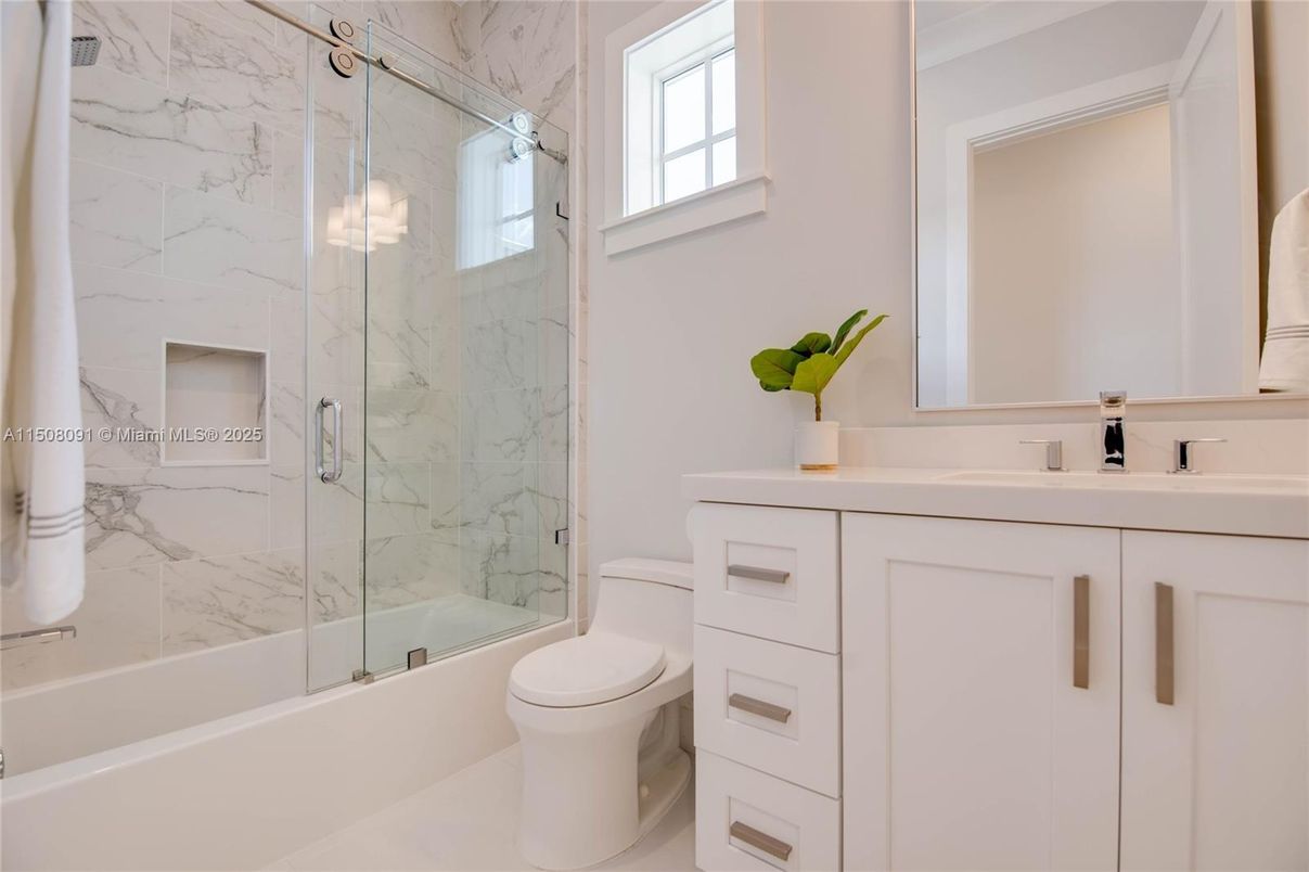 Bathroom, Glass Shower, Interior, Marble Walls