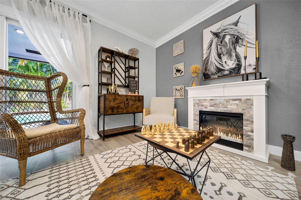 Fireplace, Interior, Wood Texture Flooring