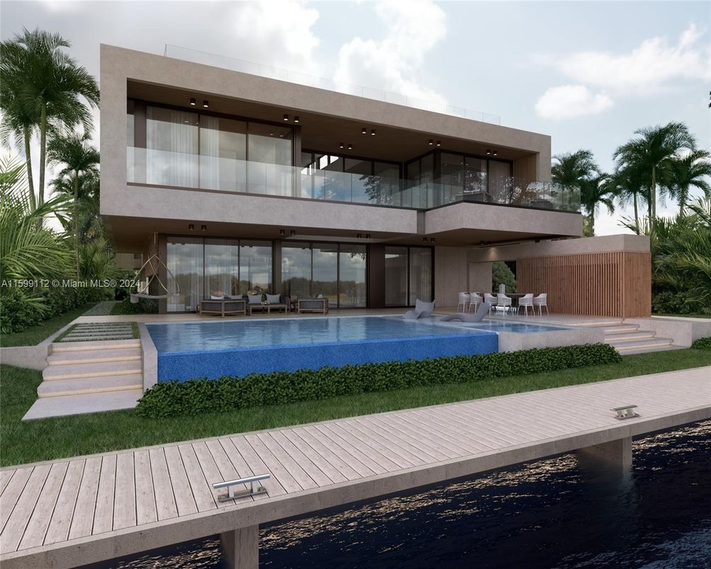 Backyard, Exterior, Facade, Pool, Modern