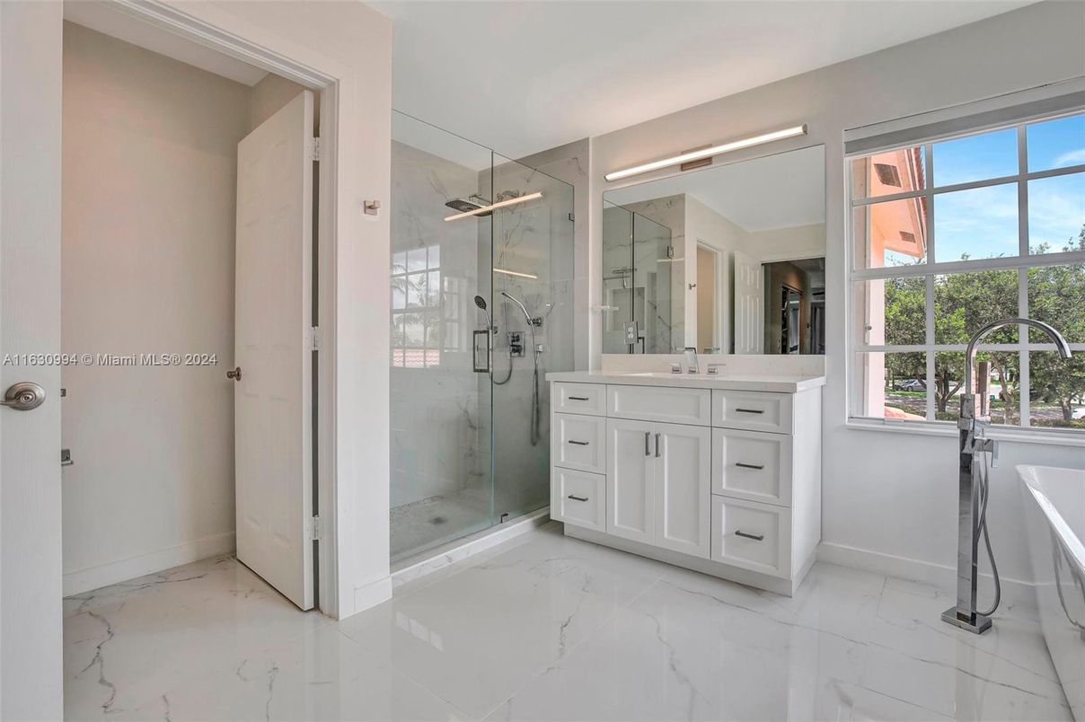 Bathroom, Glass Shower, Interior, Marble, Marble Walls
