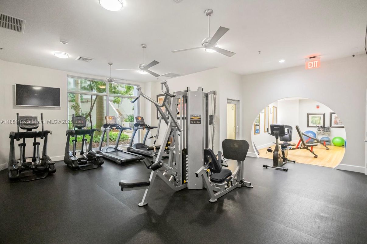 Fitness Equipment, Gym, Interior, Recessed Lighting