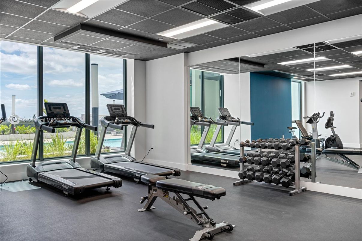 Fitness Equipment, Gym, Interior, Recessed Lighting