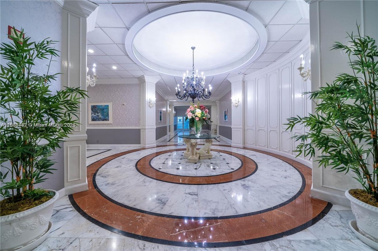 Chandelier, Interior, Marble, Recessed Lighting