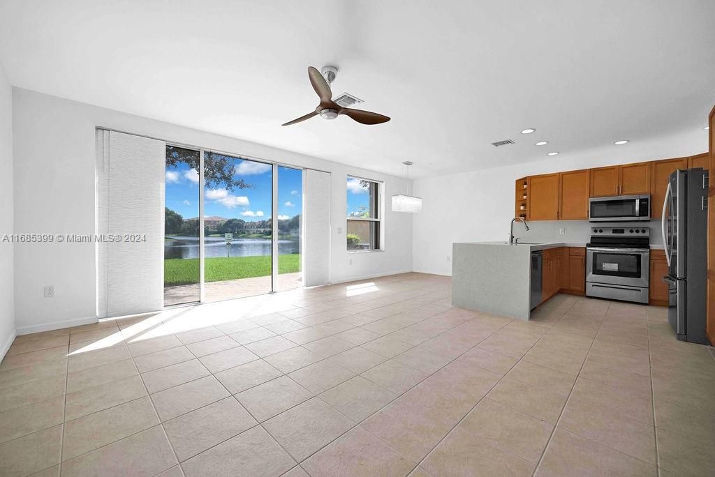 Interior, Kitchen, Recessed Lighting, Stainless Steel Appliances, Water
