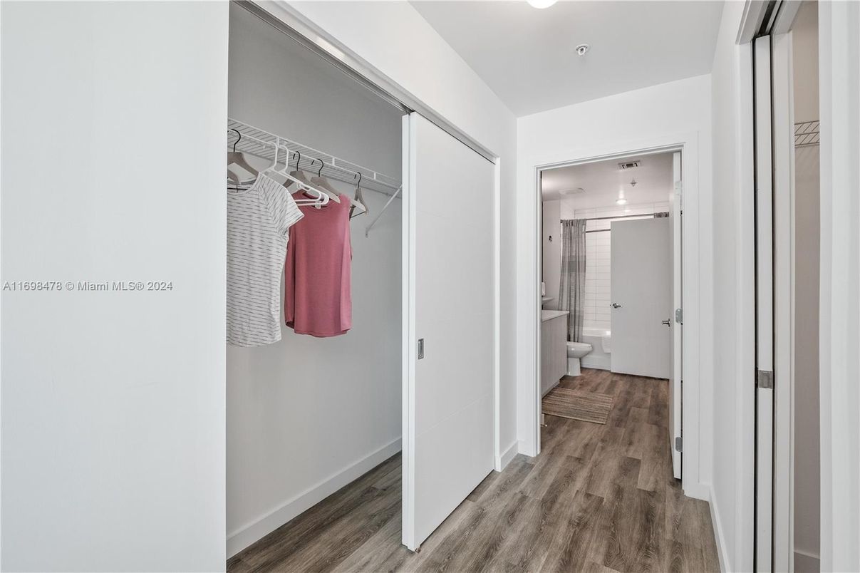 Bathroom, Interior, Walk-in Closets, Wood Texture Flooring