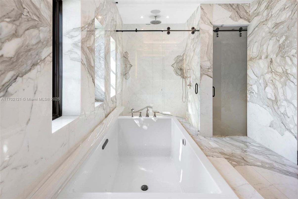 Bathroom, Glass Shower, Interior, Marble, Marble Walls