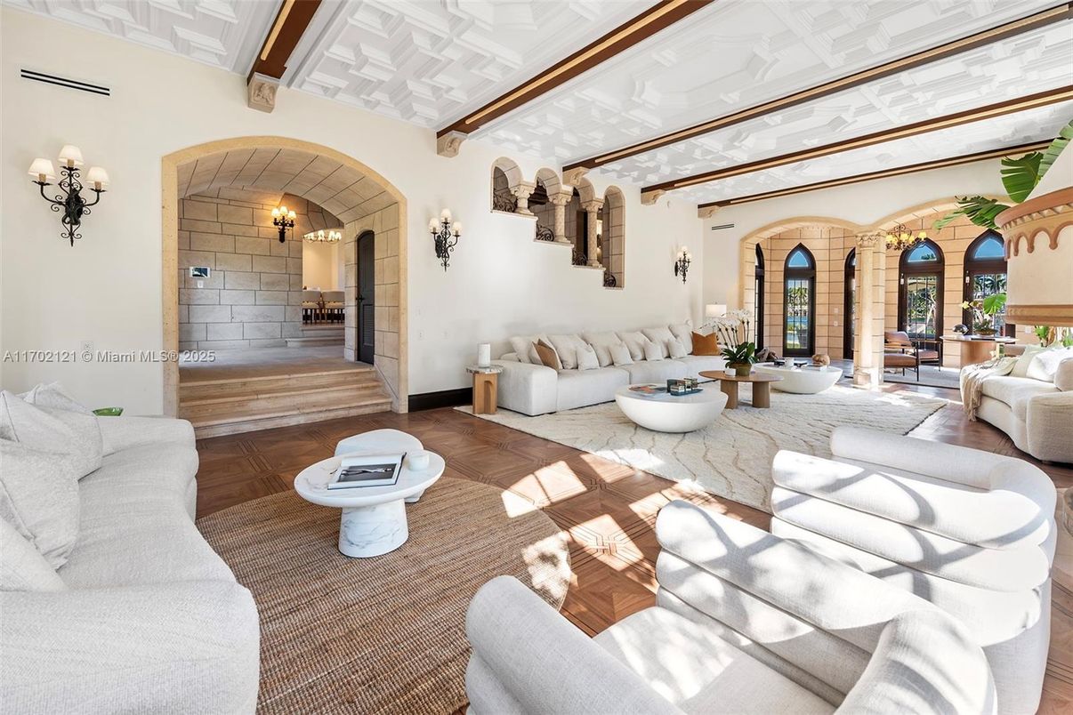Interior, Living room, Stone Walls, Wood Texture Flooring