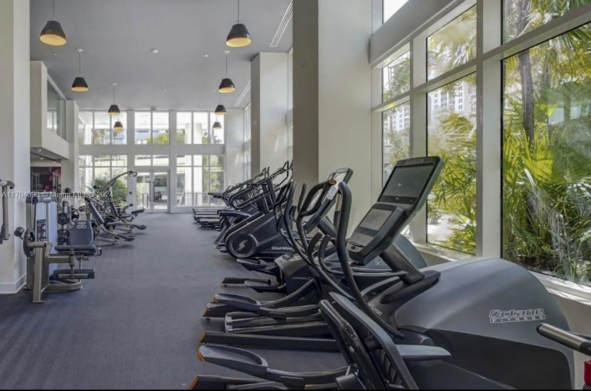 Fitness Equipment, Gym, Interior, Pendant Lights
