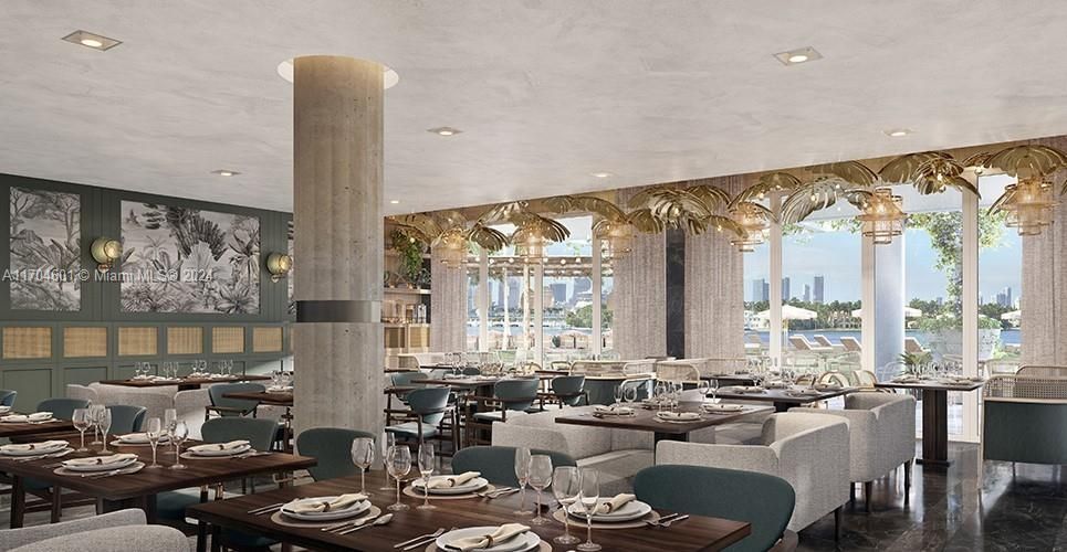 Dining room, Interior, Recessed Lighting, Water