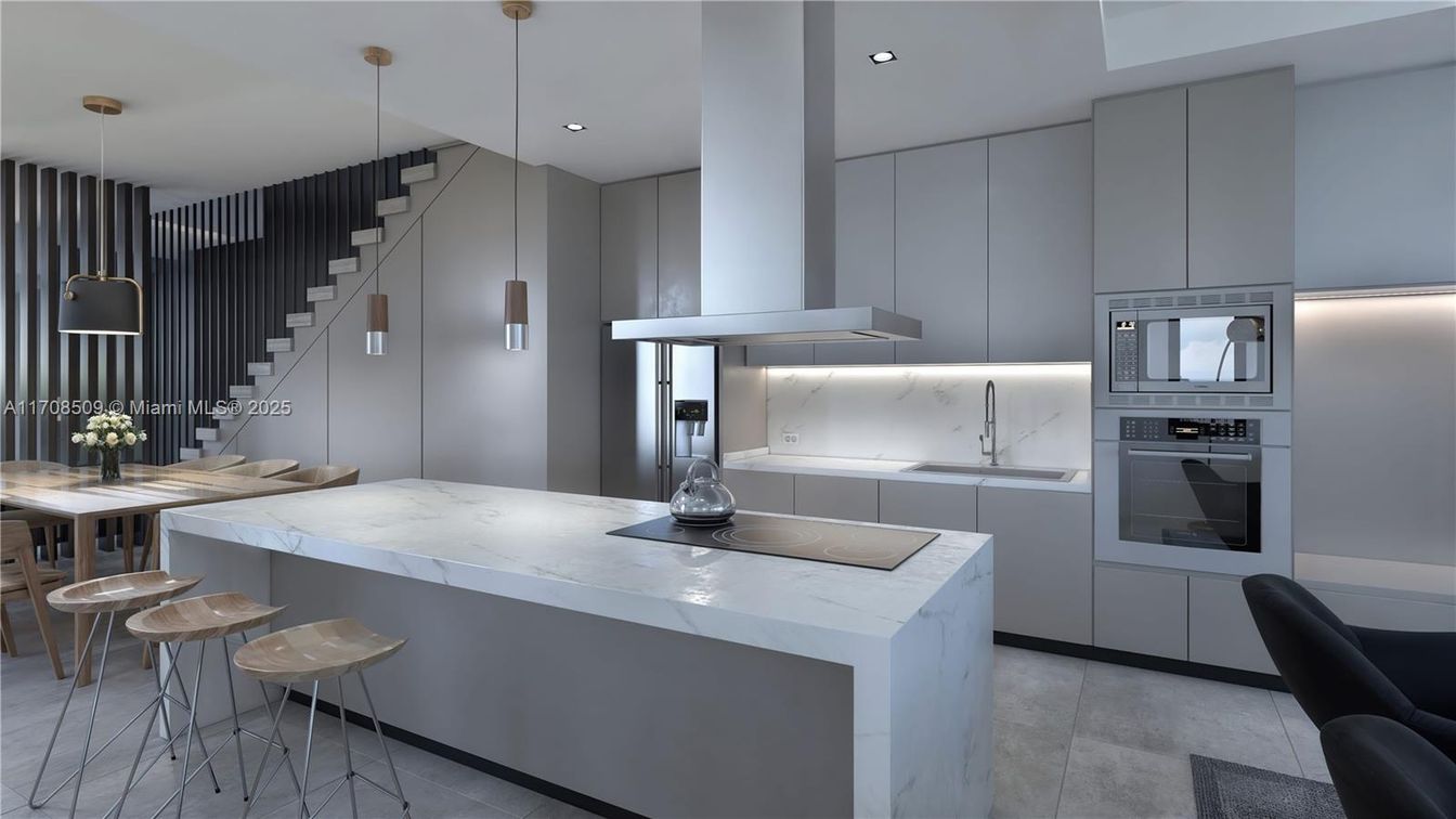 Interior, Kitchen, Pendant Lights, Recessed Lighting, Stainless Steel Appliances