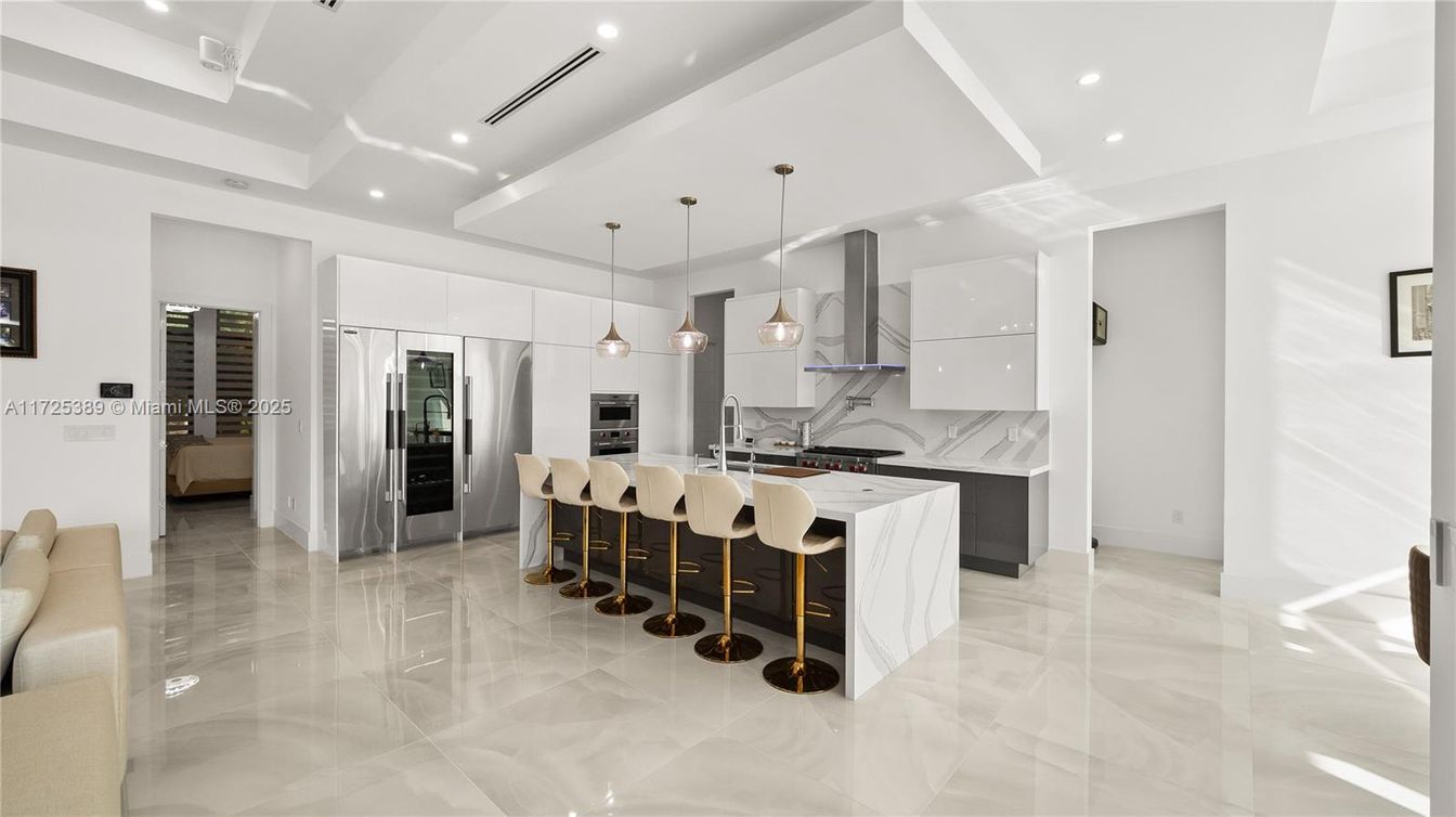 Interior, Kitchen, Pendant Lights, Recessed Lighting, Stainless Steel Appliances