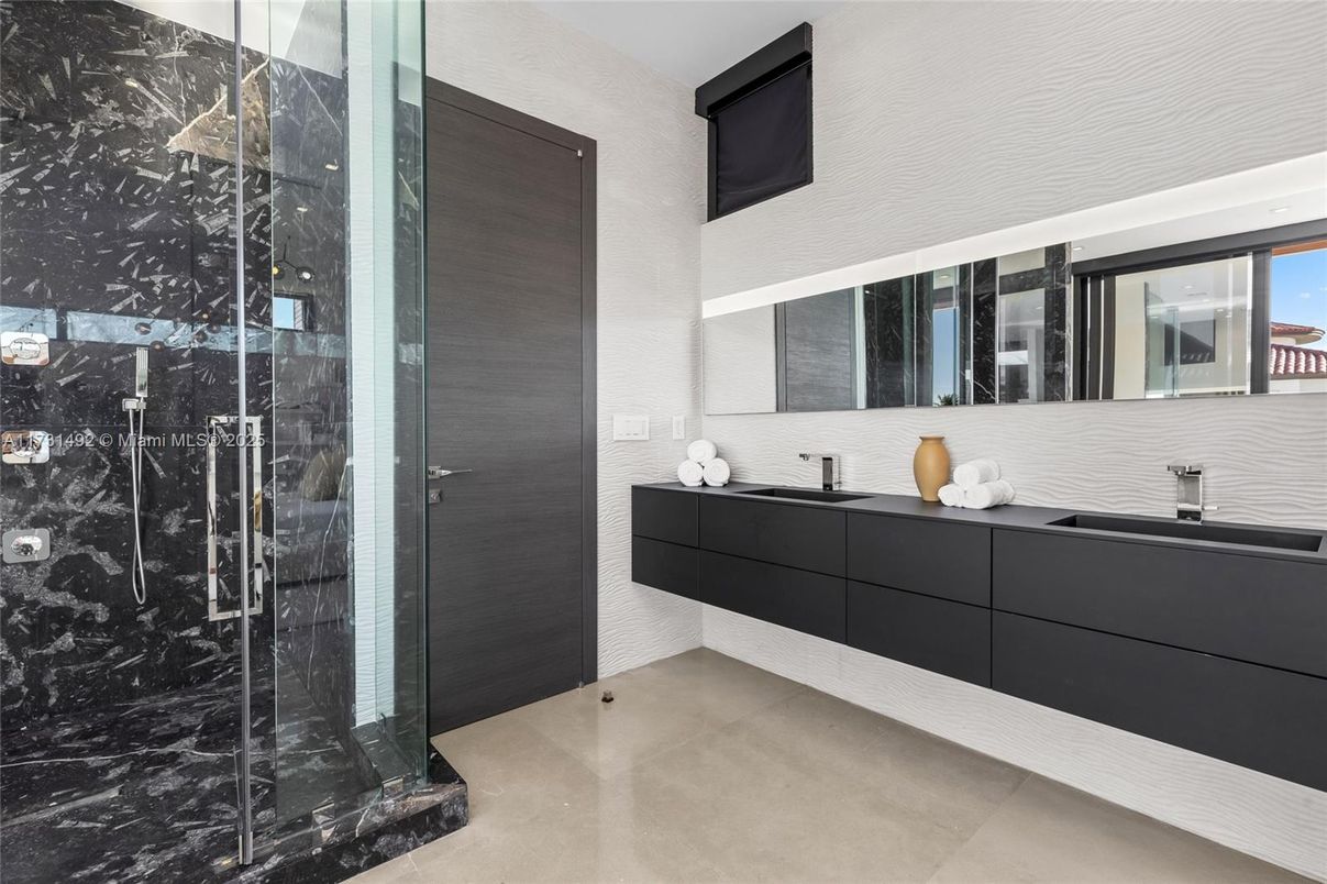 Bathroom, Dual Sink Vanities, Glass Shower, Interior