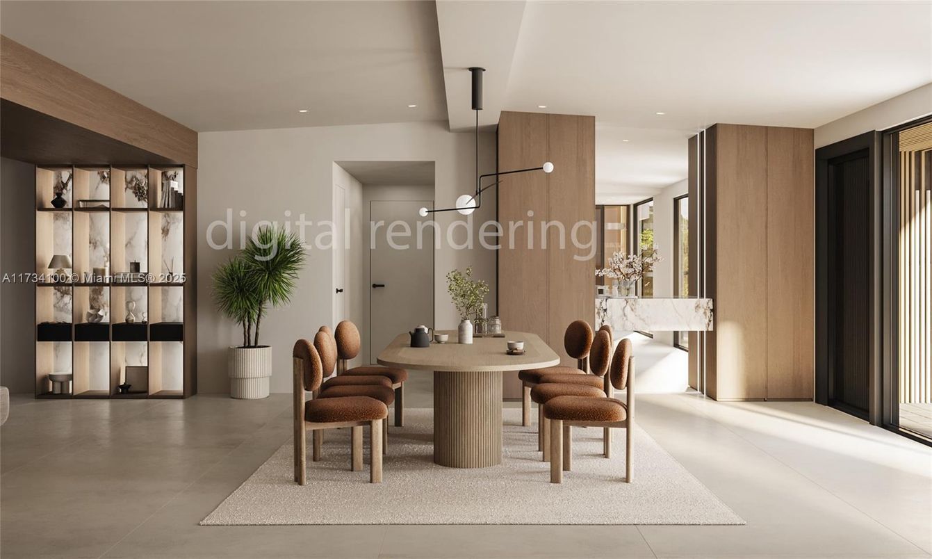 Dining room, Interior, Pendant Lights, Recessed Lighting