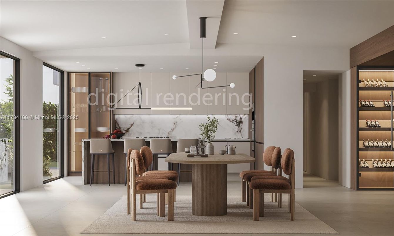 Interior, Marble Walls, Pendant Lights, Recessed Lighting