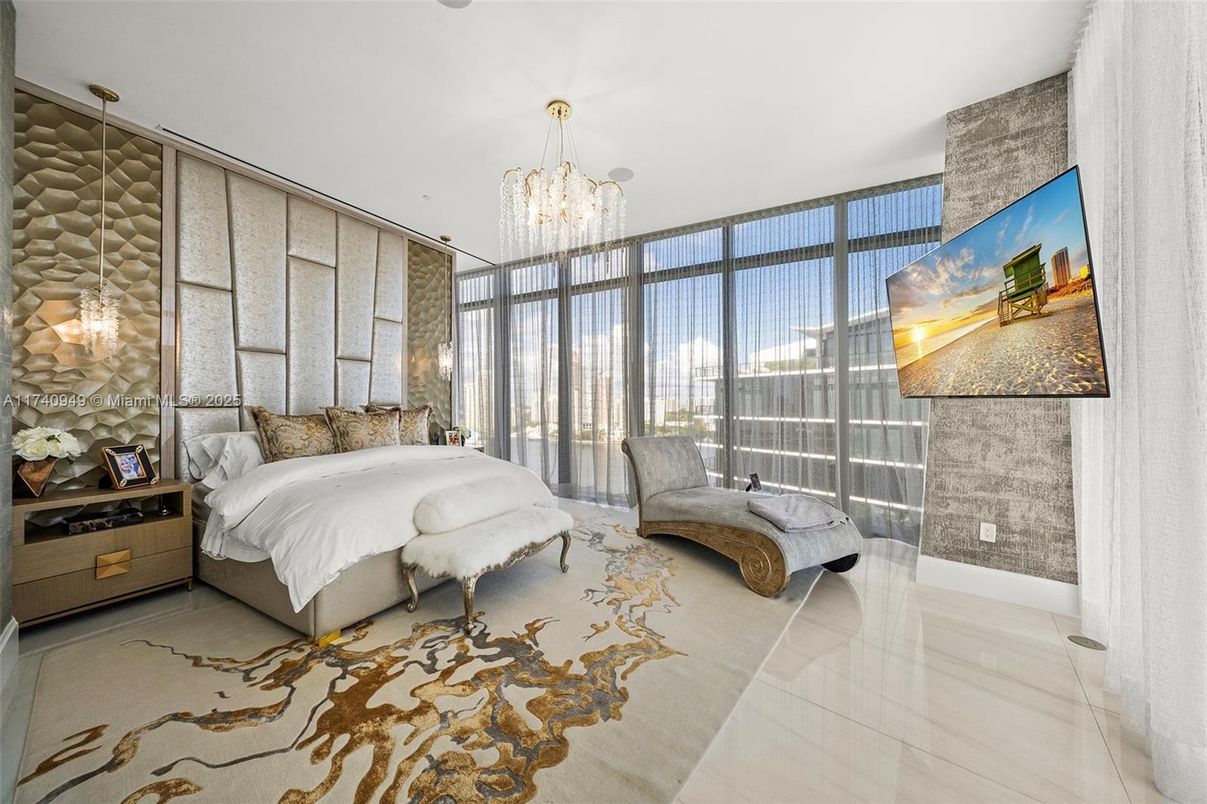Bedroom, Chandelier, Interior