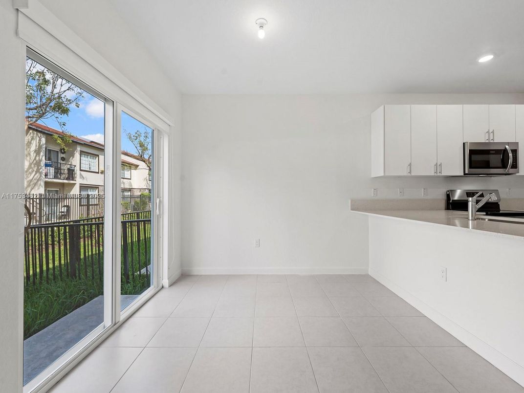 Empty room, Interior, Kitchen, Recessed Lighting, Stainless Steel Appliances