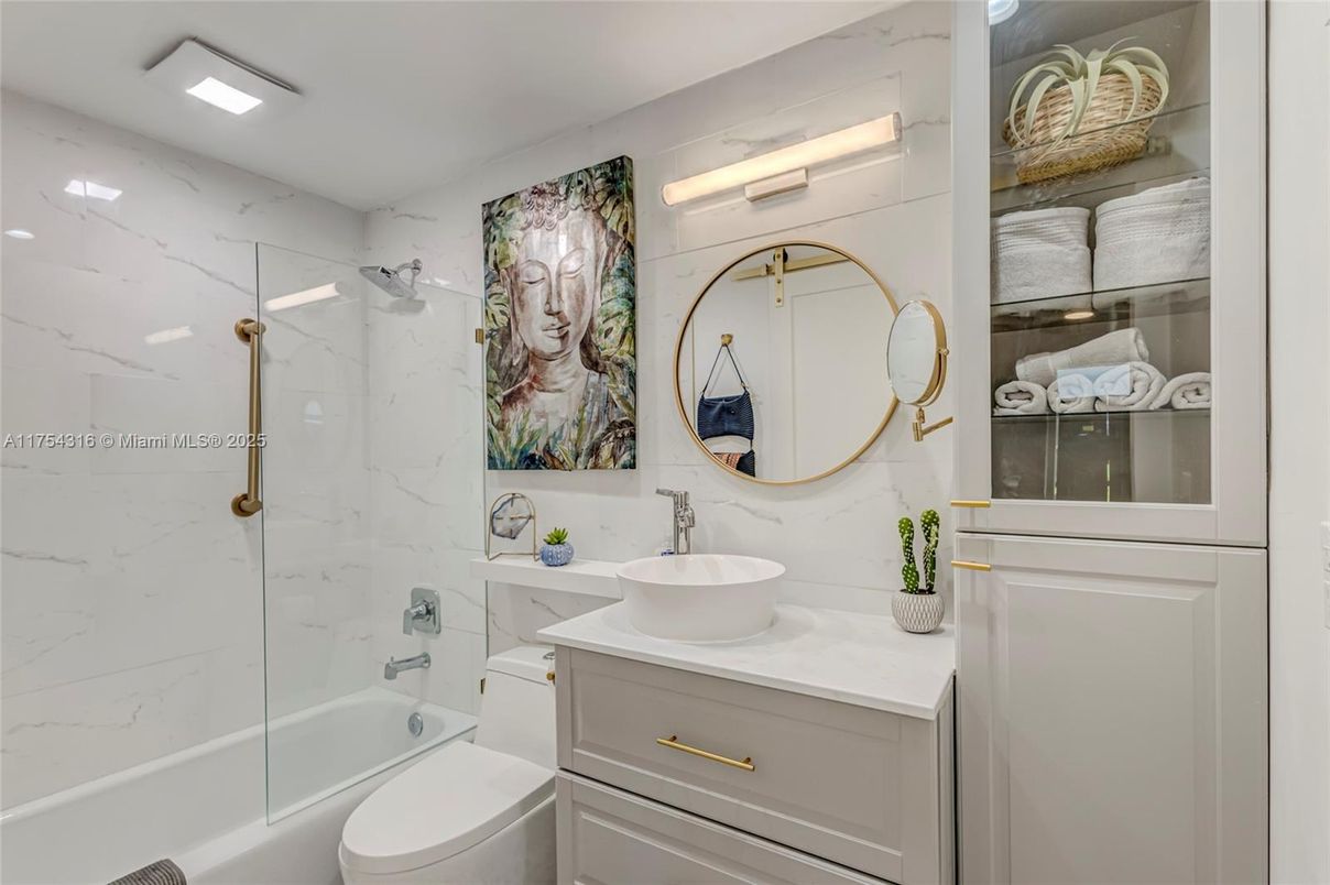 Bathroom, Glass Shower, Interior, Marble Walls