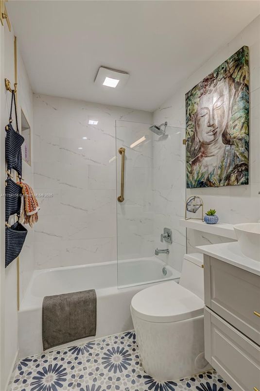 Bathroom, Glass Shower, Interior, Marble Walls