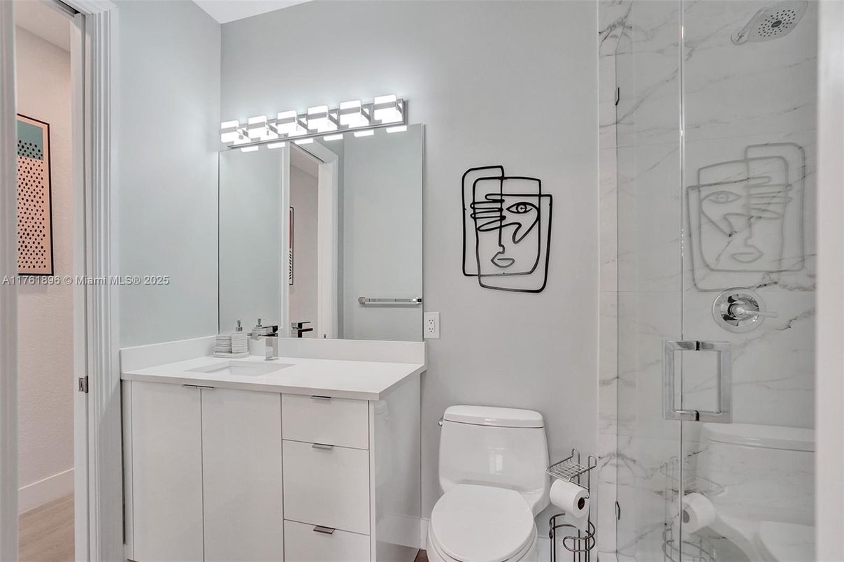 Bathroom, Glass Shower, Interior, Marble Walls