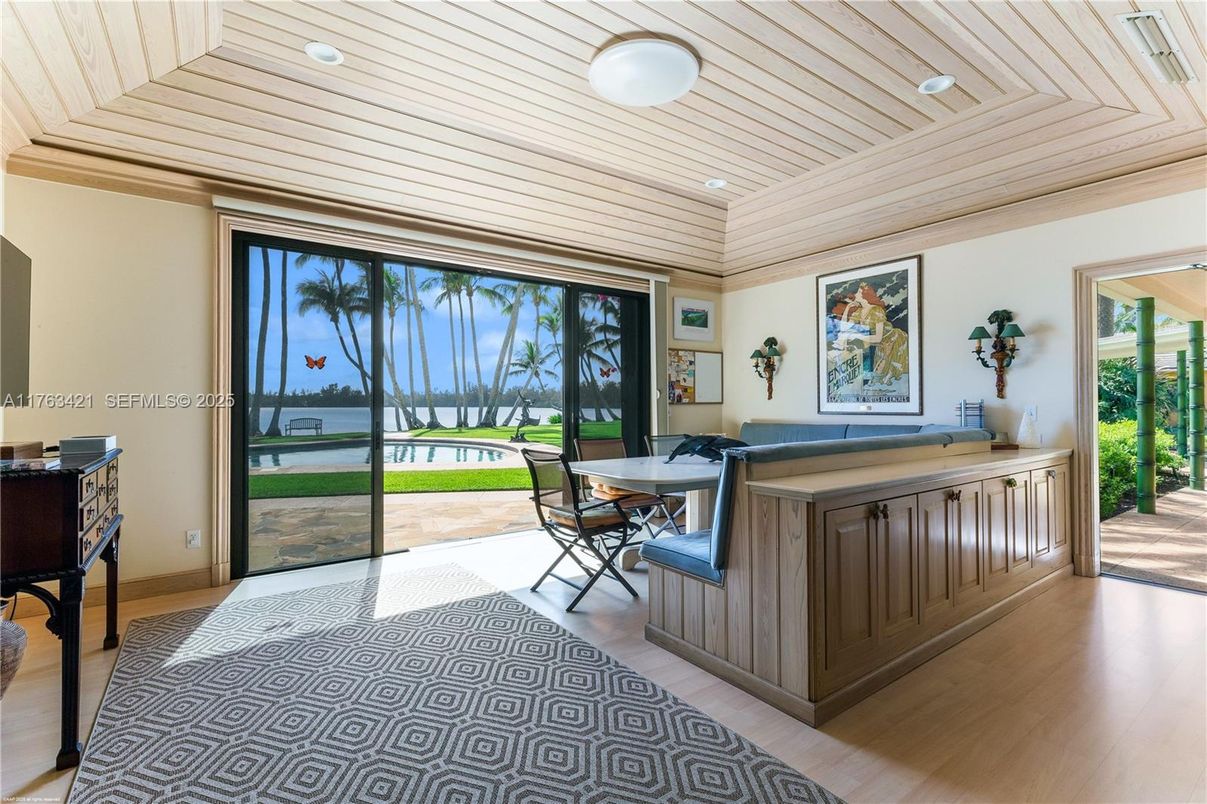 Home Office, Hot Tub, Interior, Recessed Lighting, Wooden Ceilings, Wood Texture Flooring