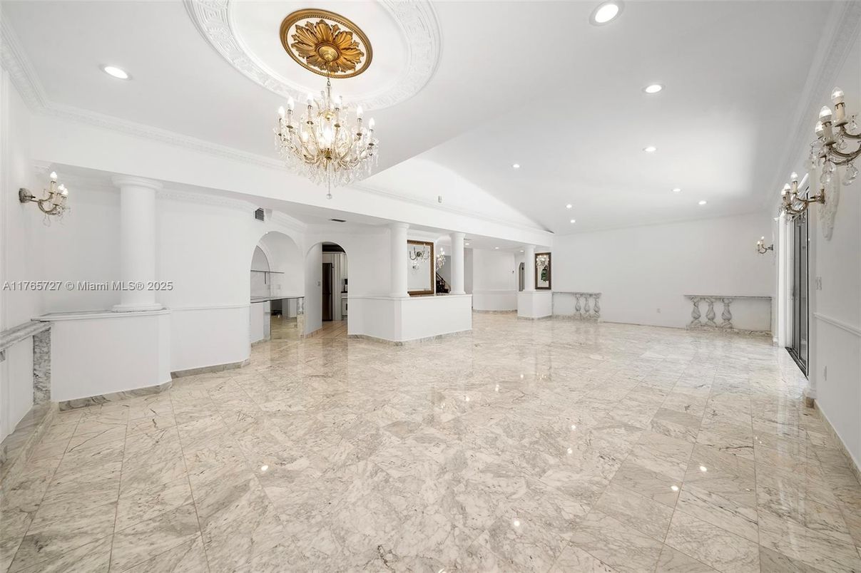 Chandelier, Interior, Marble, Recessed Lighting