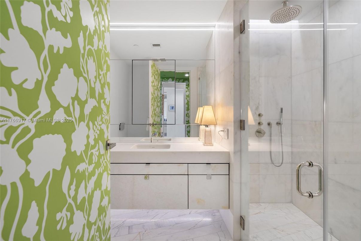 Bathroom, Glass Shower, Interior, Marble