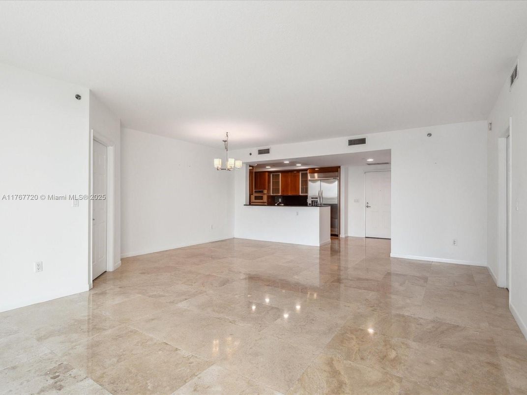 Chandelier, Empty room, Interior, Kitchen, Recessed Lighting