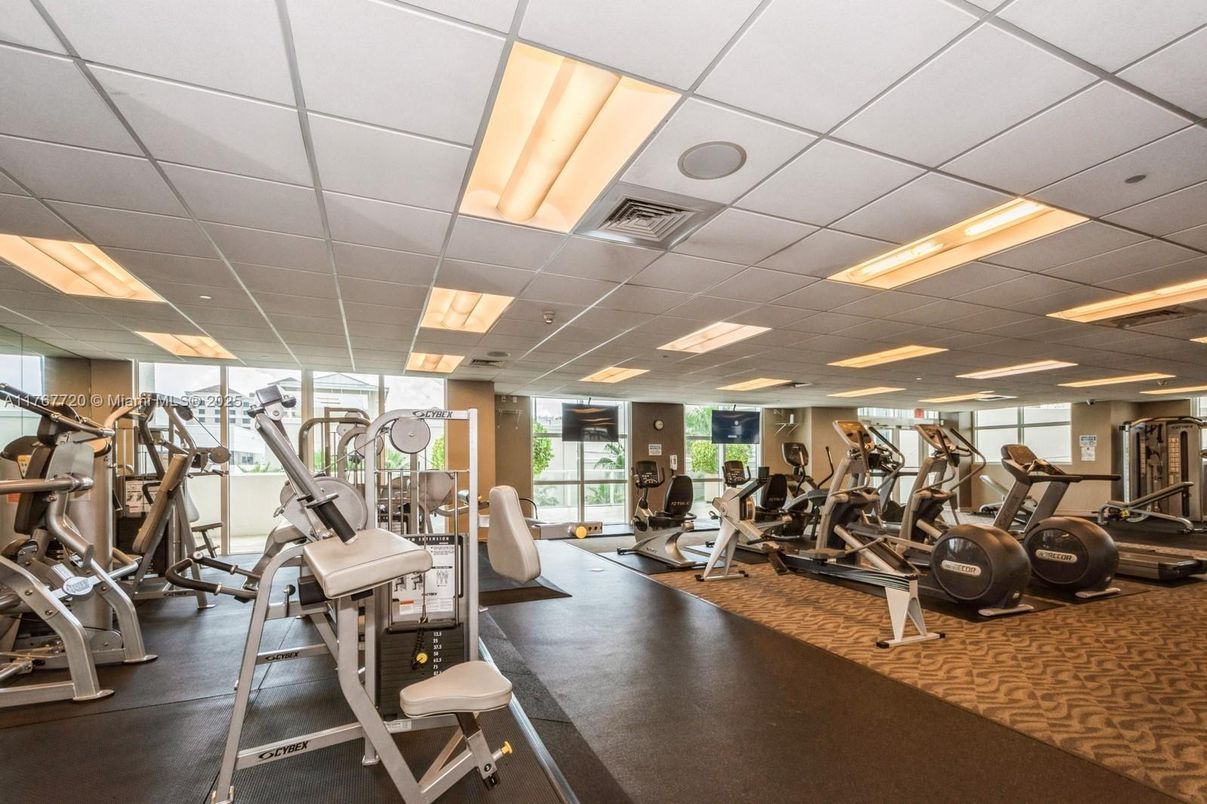 Fitness Equipment, Gym, Interior, Recessed Lighting