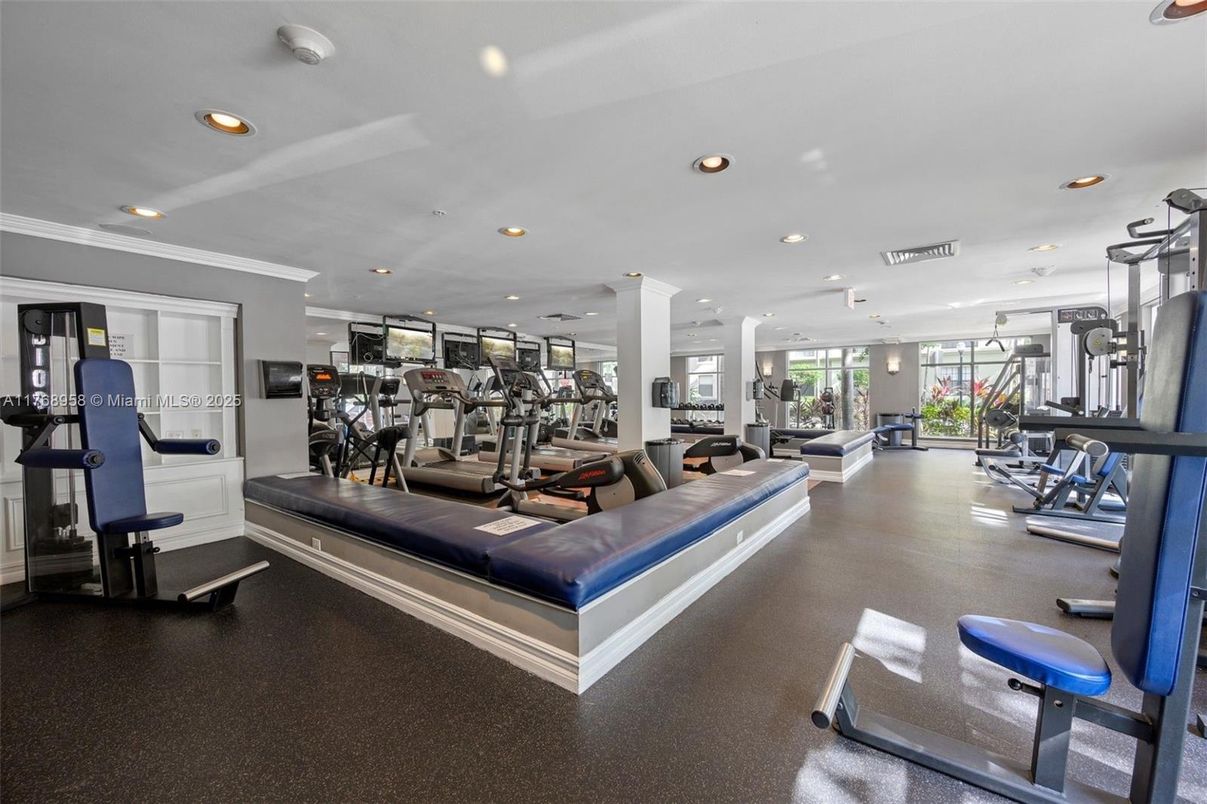 Fitness Equipment, Gym, Interior, Recessed Lighting
