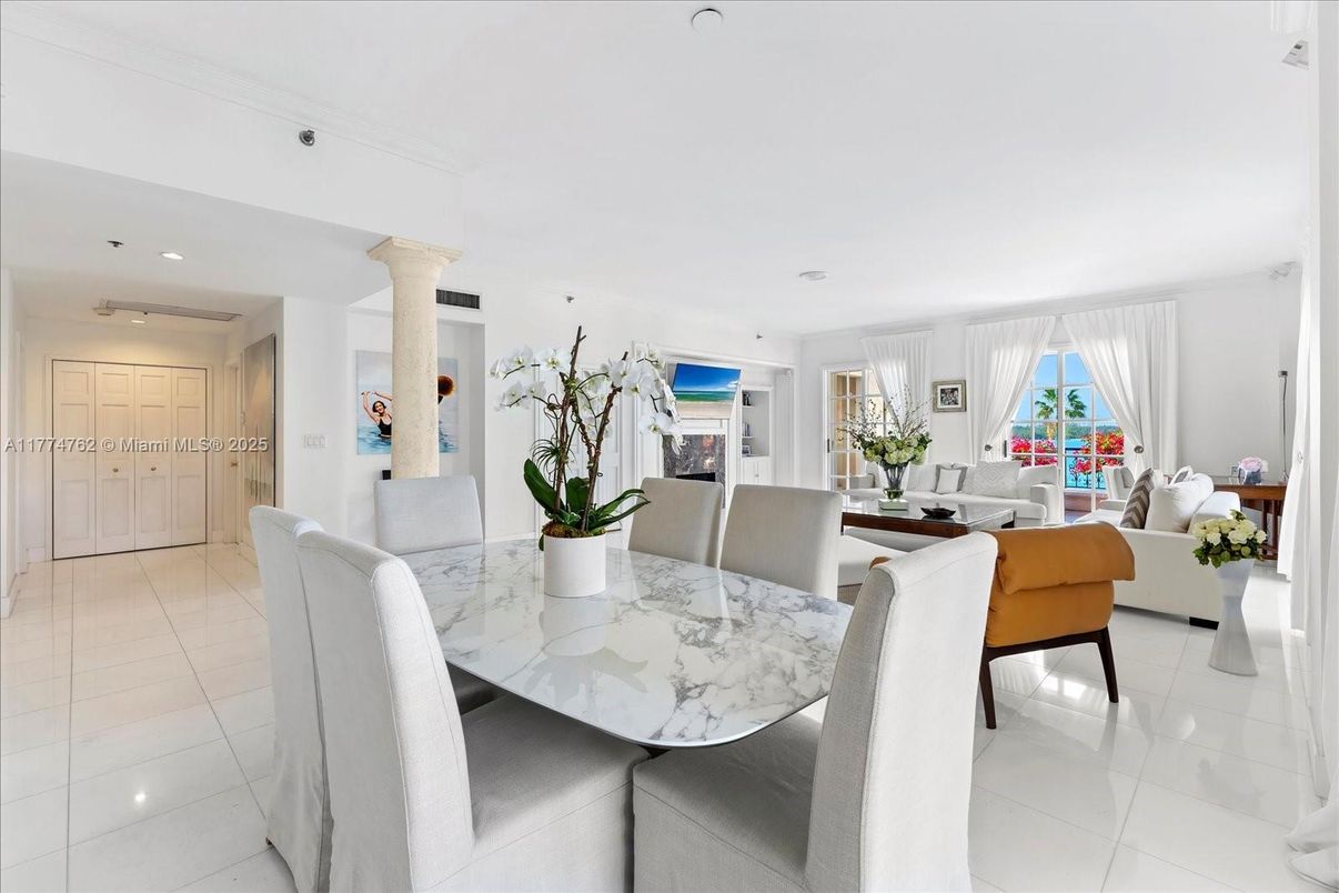 Dining room, Fireplace, Interior, Living room, Recessed Lighting