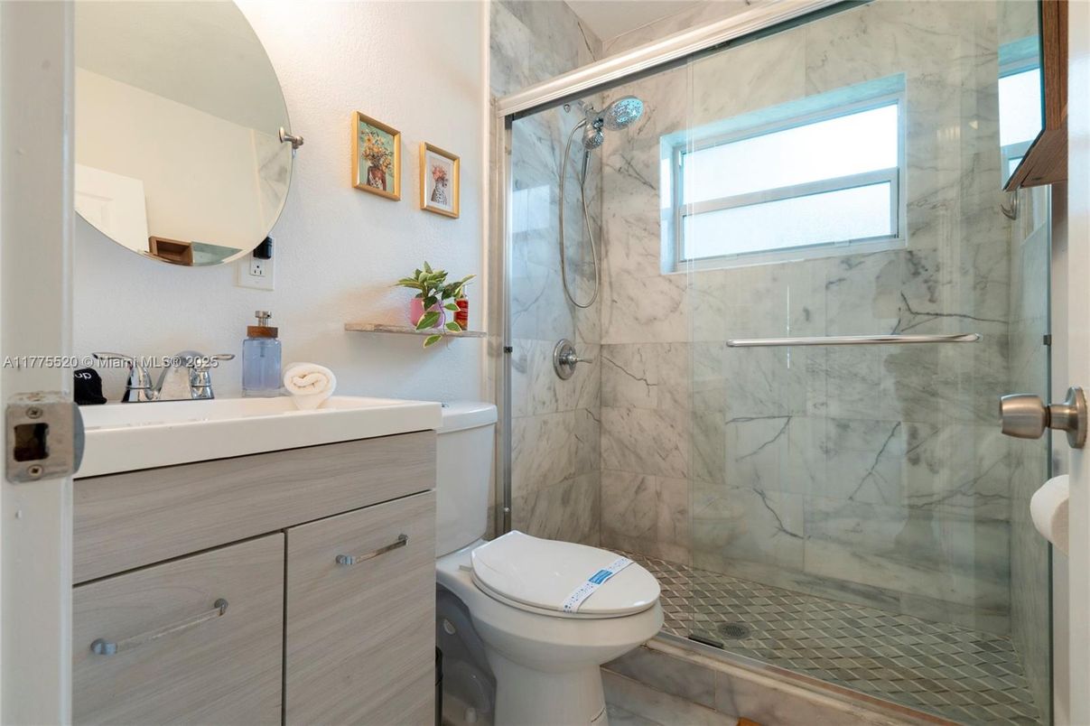 Bathroom, Glass Shower, Interior, Marble Walls
