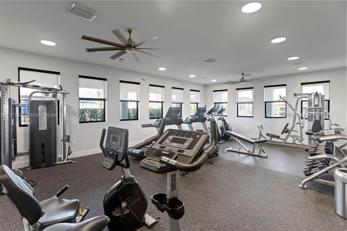 Fitness Equipment, Gym, Interior, Recessed Lighting