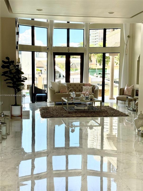 Interior, Living room, Marble, Recessed Lighting, Water