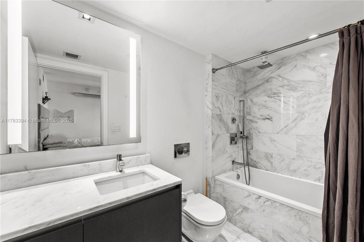 Bathroom, Glass Shower, Interior, Marble, Marble Walls, Recessed Lighting