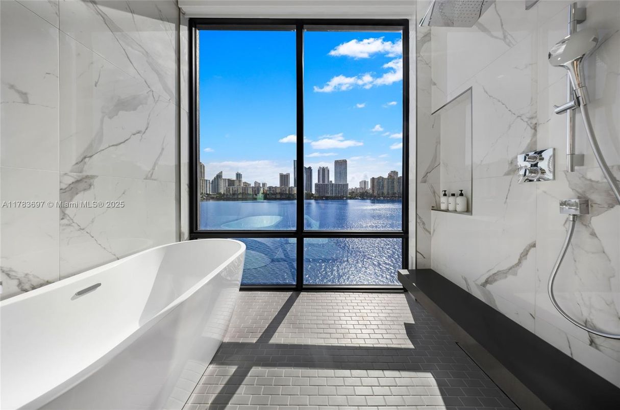 Bathroom, Interior, Marble Walls, Water