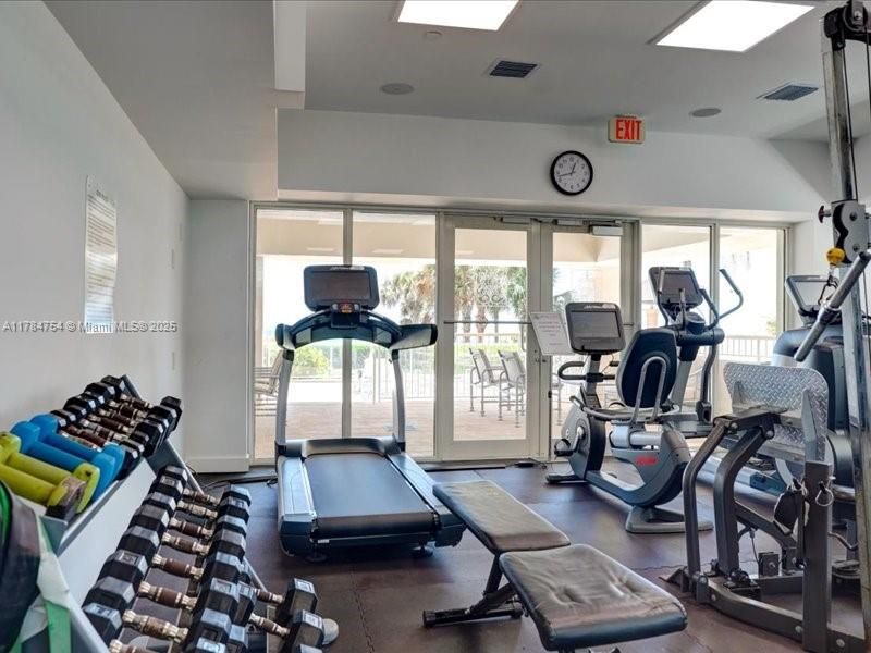 Fitness Equipment, Gym, Interior, Recessed Lighting