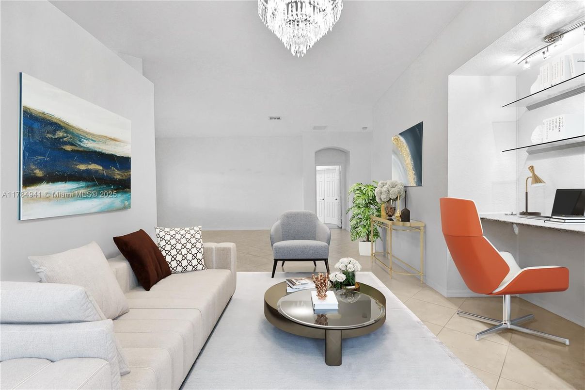 Chandelier, Home Office, Interior