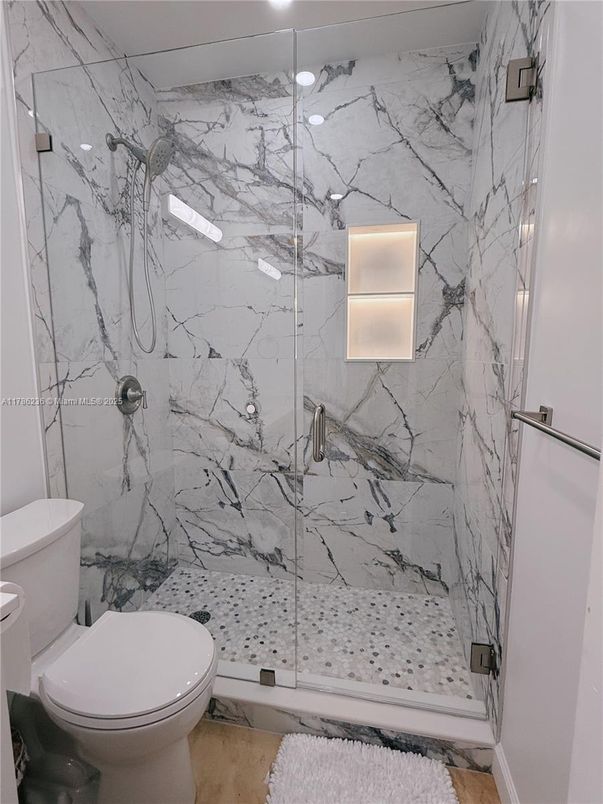 Bathroom, Glass Shower, Interior, Marble Walls