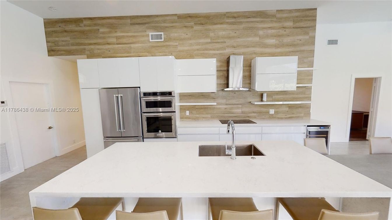 Interior, Kitchen, Stainless Steel Appliances, Wooden Walls
