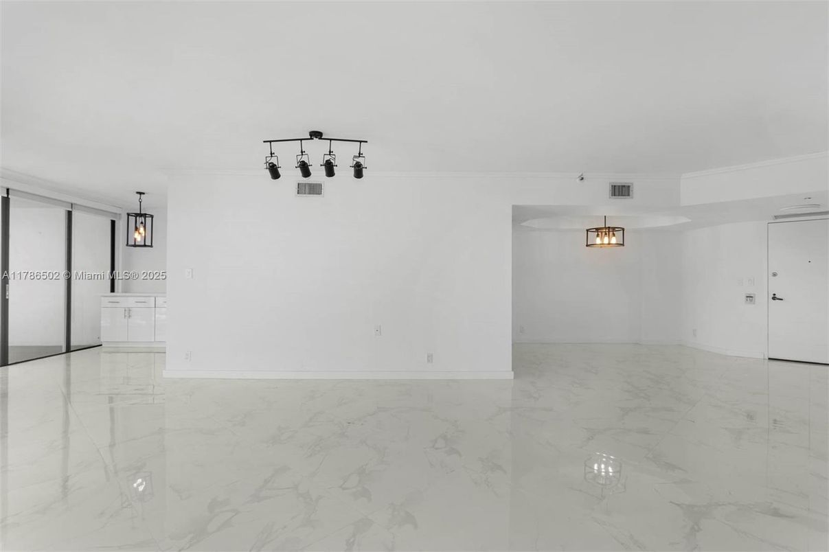 Empty room, Interior, Marble, Pendant Lights