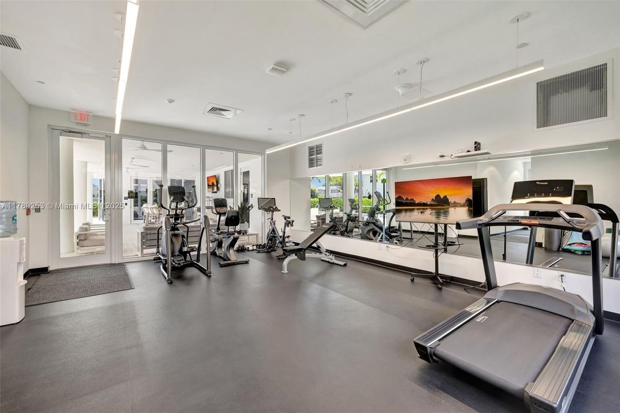 Fitness Equipment, Gym, Interior, Pendant Lights, Recessed Lighting