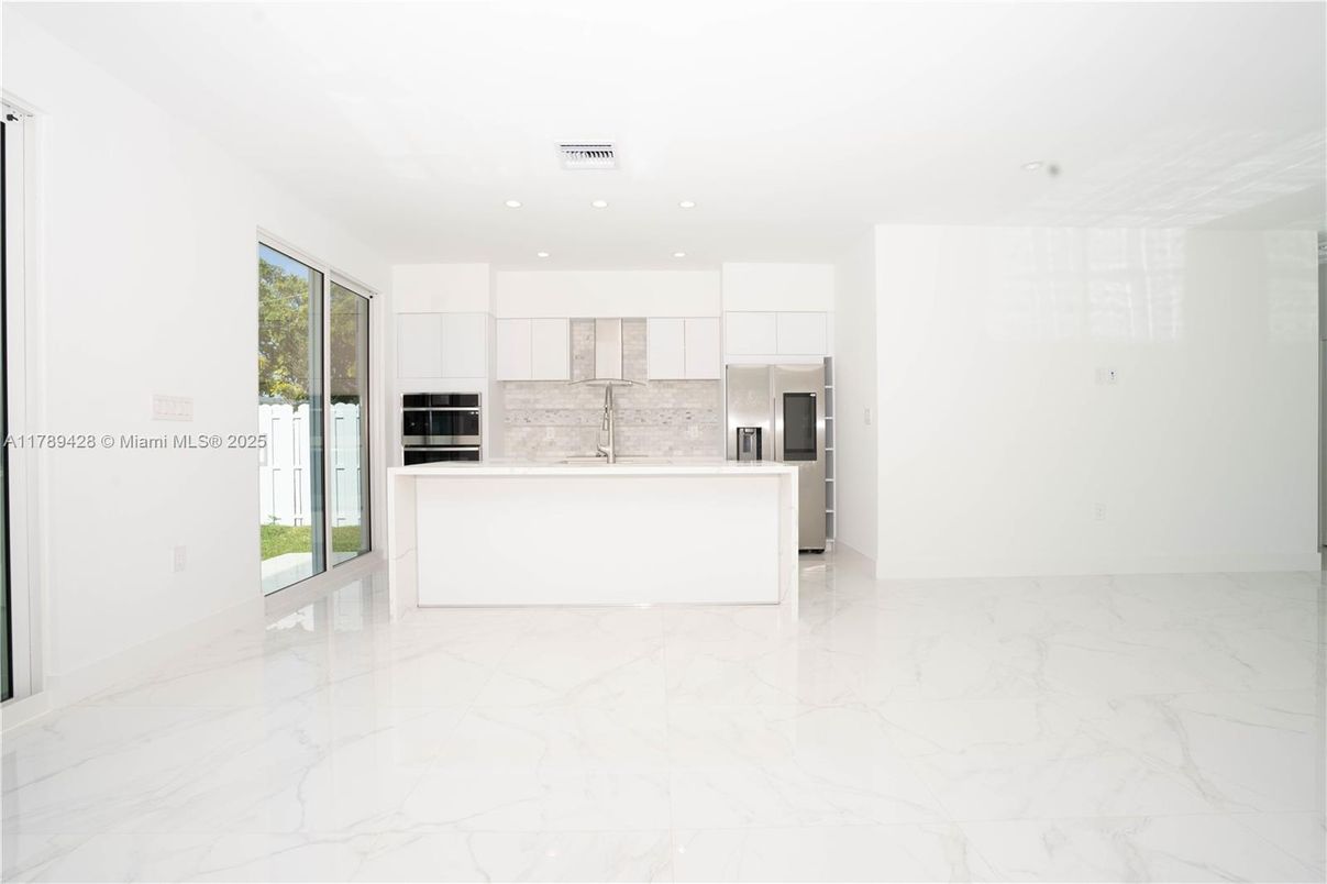 Interior, Kitchen, Marble, Recessed Lighting, Stainless Steel Appliances