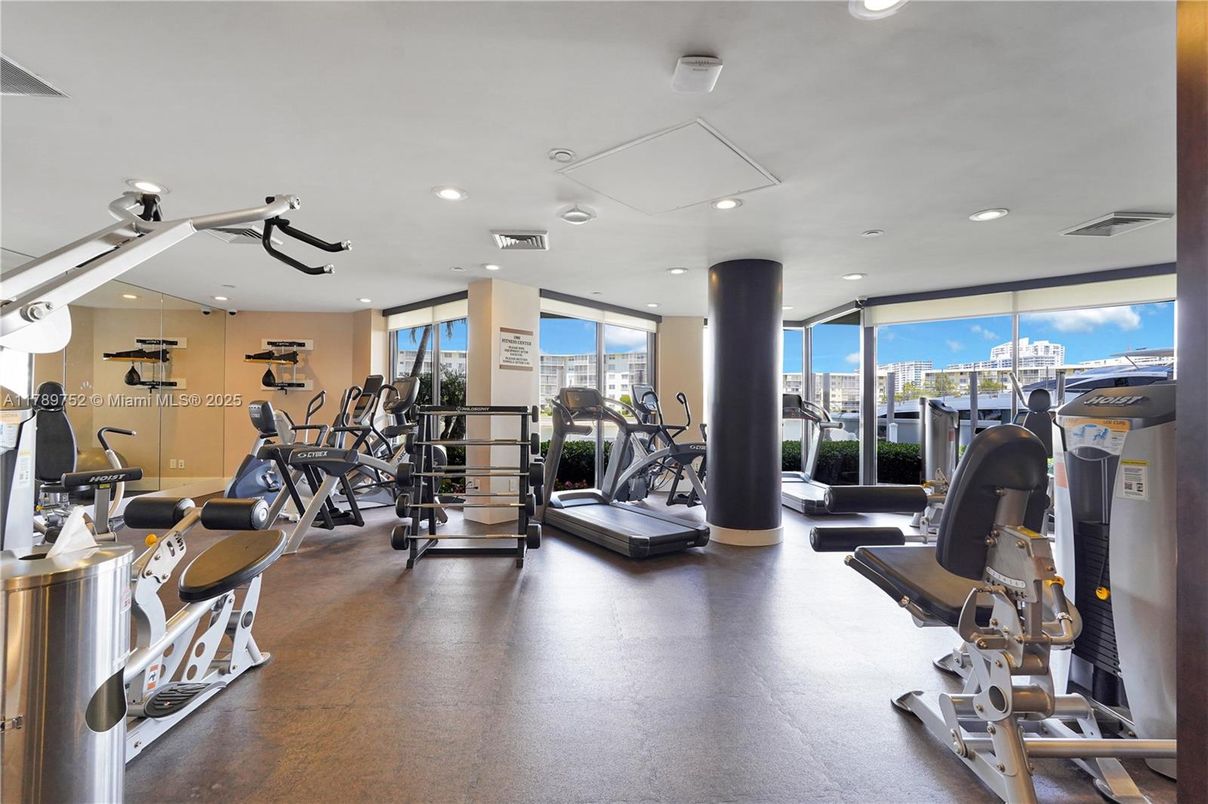 Fitness Equipment, Gym, Interior, Recessed Lighting