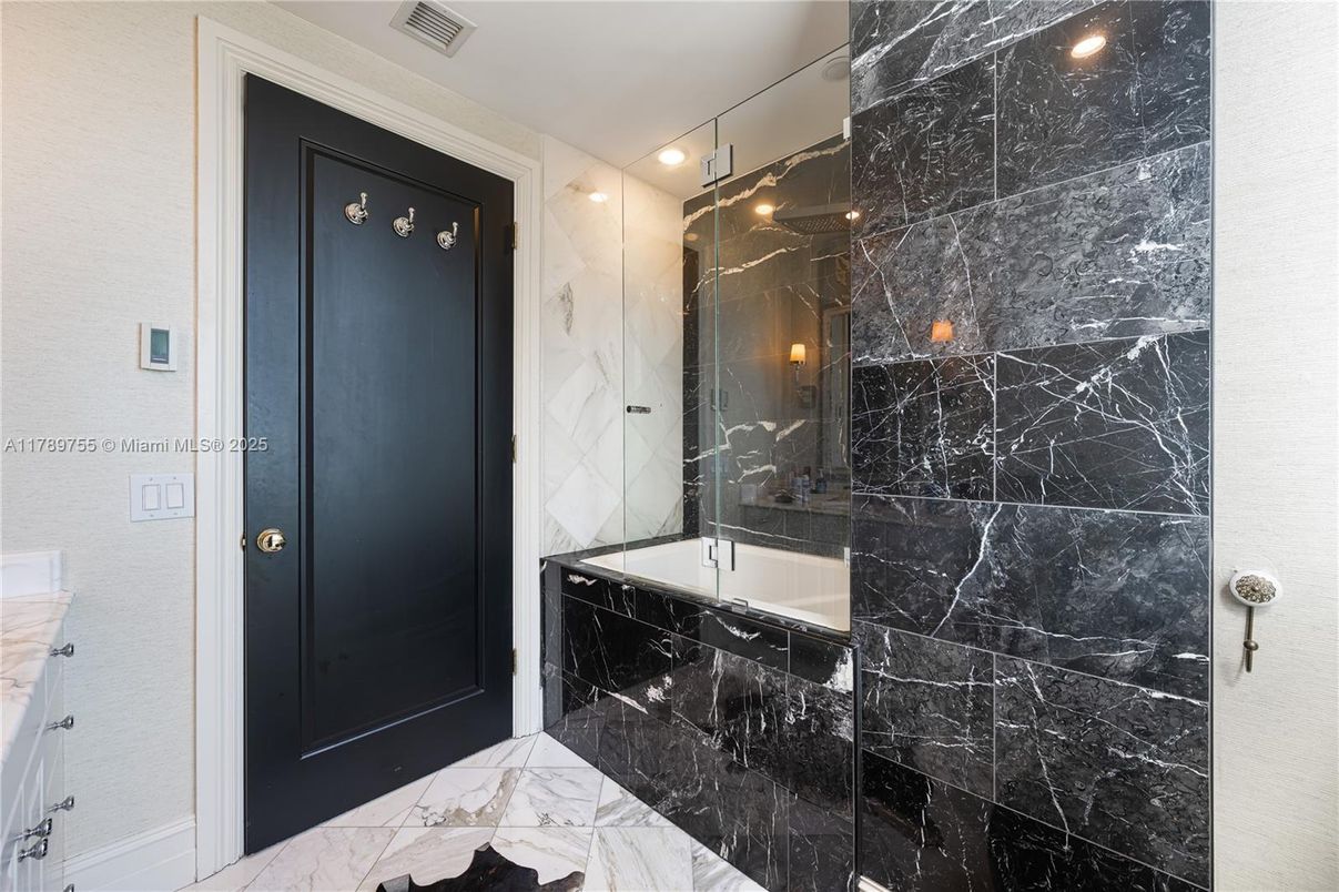 Bathroom, Glass Shower, Interior, Marble, Marble Walls