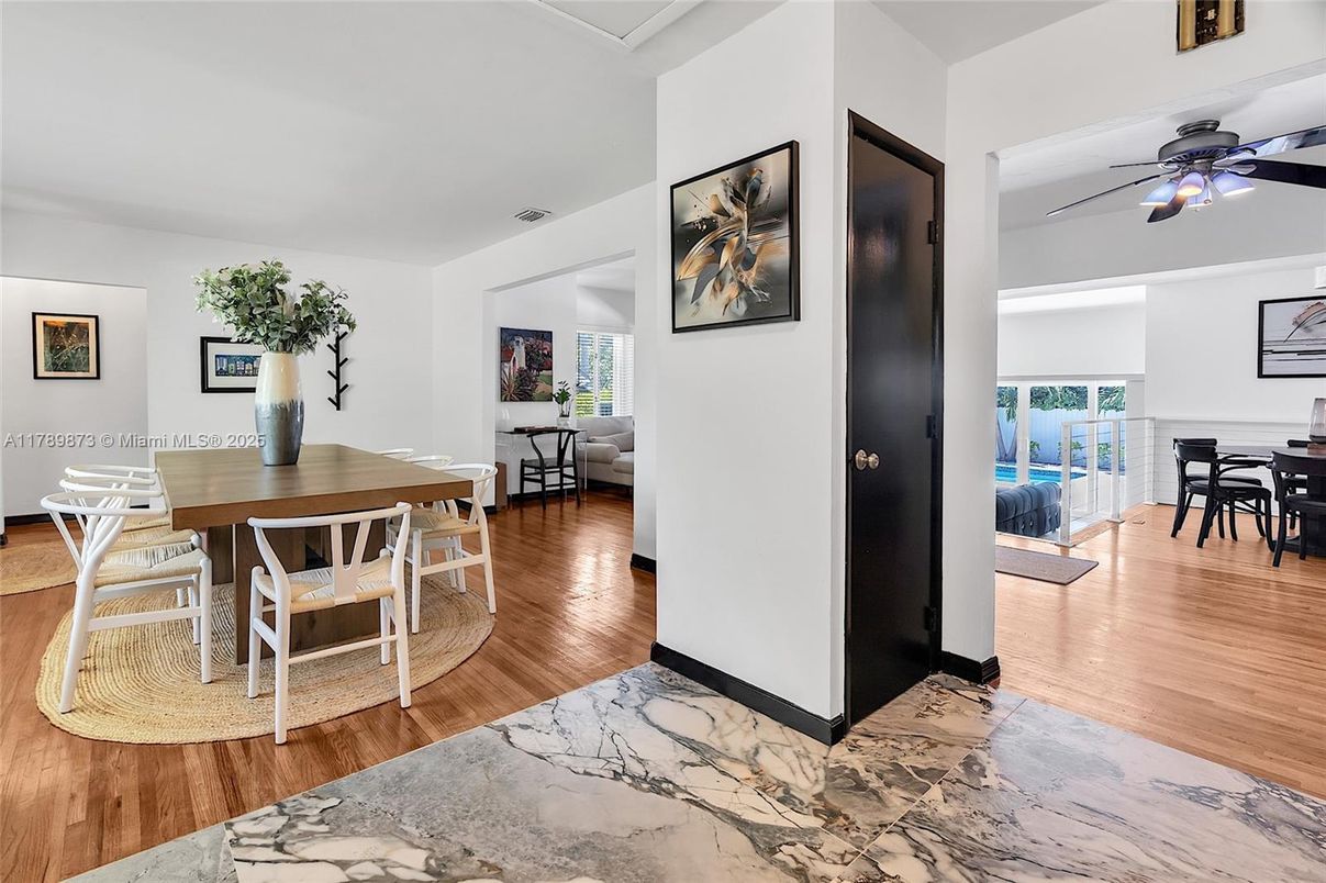 Dining room, Interior, Marble, Wood Texture Flooring