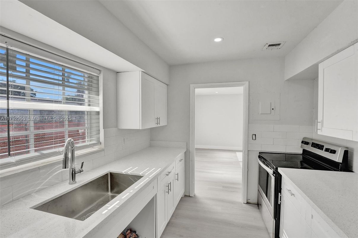 Interior, Kitchen, Recessed Lighting, Wood Texture Flooring