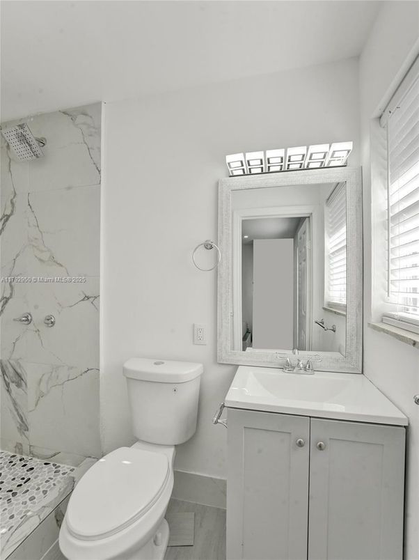 Bathroom, Interior, Marble Walls, Wood Texture Flooring