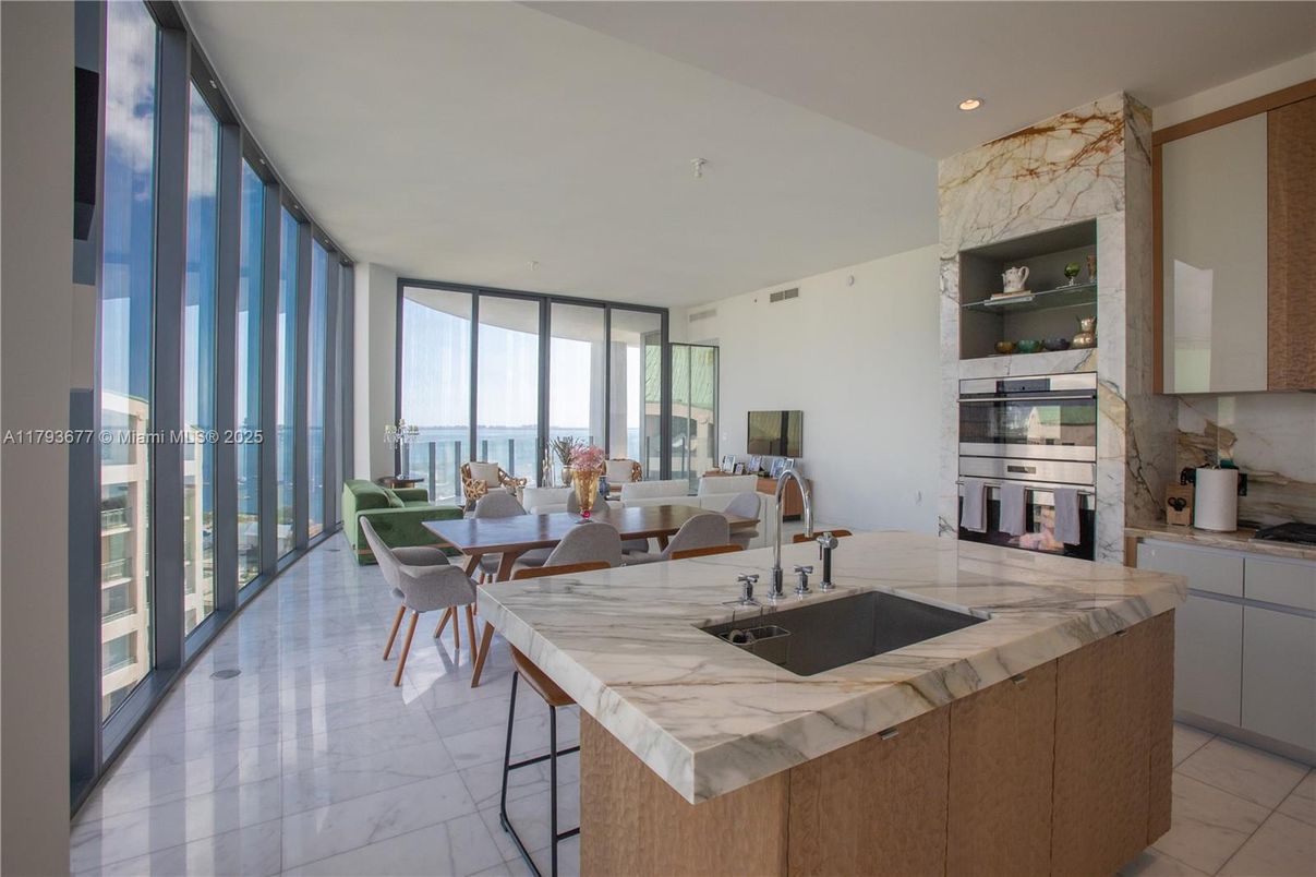 Dining room, Interior, Kitchen, Marble, Recessed Lighting, Water