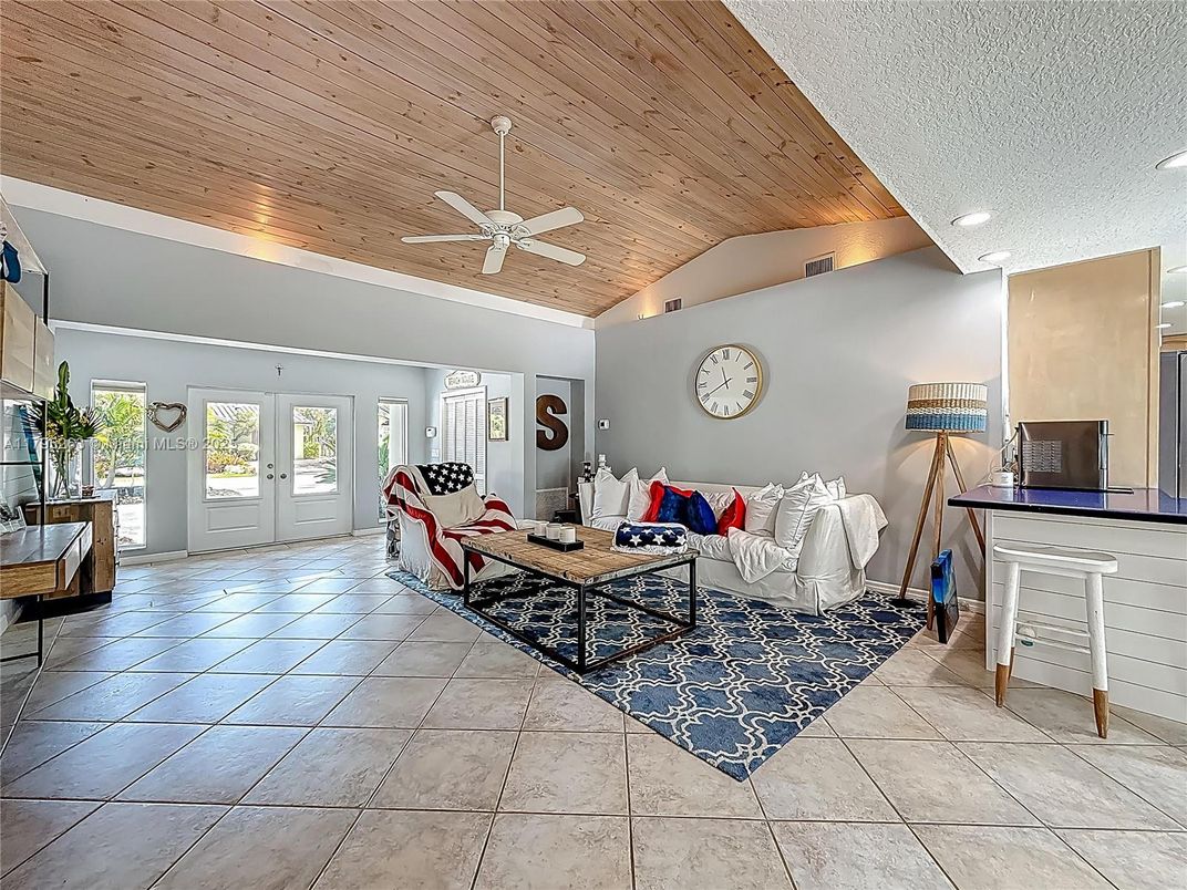 Interior, Living room, Recessed Lighting, Wooden Ceilings